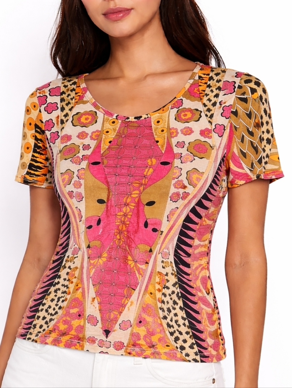 Averardo Bessi Abstract Print Top Blouse Size 8